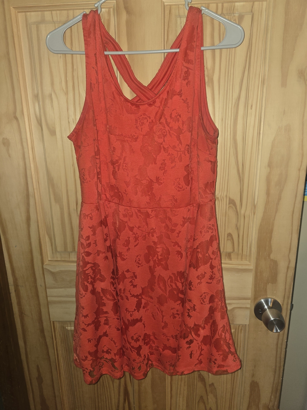 Candie's Red Floral Jacquard Fit & Flare Mini Dress XL